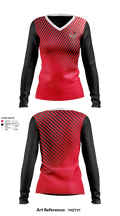 Red Springs Red Devils 1558638 Women's Long Sleeve V-neck Shirt - 3