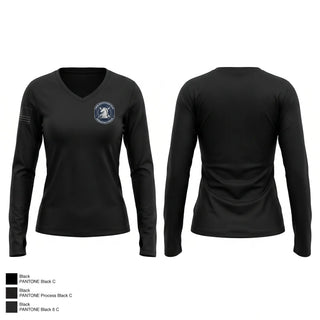 Womens Long Sleeve Vneck Shirt, Springfield CNT, Police, Teamtime, Team time, sublimation, custom sports apparel, team uniforms, spirit wear, spiritwear, sports uniforms, custom shirts, team store, custom team store, fundraiser sports, apparel fundraiser