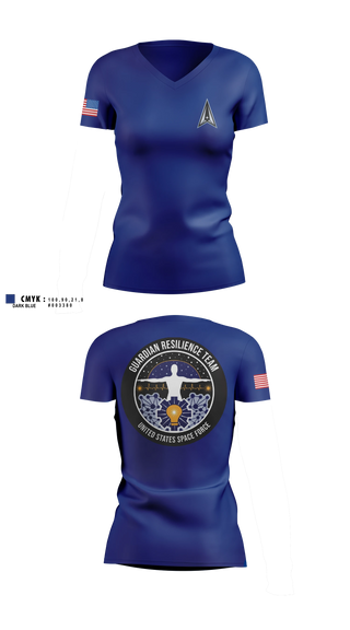 Womens Short Sleeve Vneck Shirt, Guardian Resilience Team, Space Force, Teamtime, Team time, sublimation, custom sports apparel, team uniforms, spirit wear, spiritwear, sports uniforms, custom shirts, team store, custom team store, fundraiser sports, apparel fundraiser