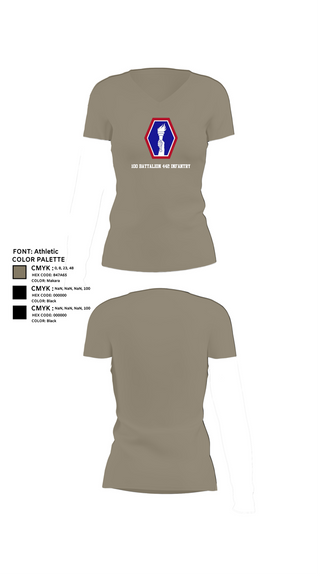 Womens Short Sleeve Vneck Shirt, 100 Battalion 442 Infantry, Army, Teamtime, Team time, sublimation, custom sports apparel, team uniforms, spirit wear, spiritwear, sports uniforms, custom shirts, team store, custom team store, fundraiser sports, apparel fundraiser