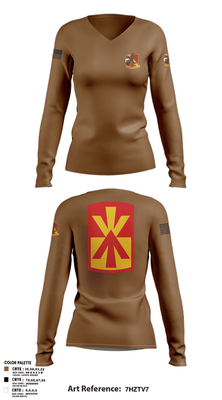 Womens Long Sleeve Vneck Shirt, Alpha Battery 5-52 BN, , Teamtime, Team time, sublimation, custom sports apparel, team uniforms, spirit wear, spiritwear, sports uniforms, custom shirts, team store, custom team store, fundraiser sports, apparel fundraiser