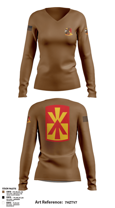 Alpha Battery 5-52 BN 25467873 Women's Long Sleeve V-neck Shirt - 1