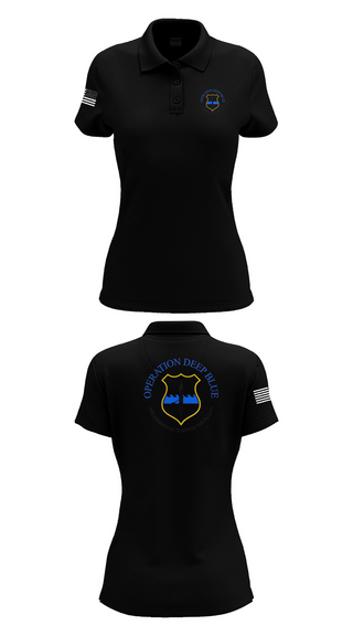 Womens Short Sleeve Performance Polo, Operation Deep Blue, , Teamtime, Team time, sublimation, custom sports apparel, team uniforms, spirit wear, spiritwear, sports uniforms, custom shirts, team store, custom team store, fundraiser sports, apparel fundraiser