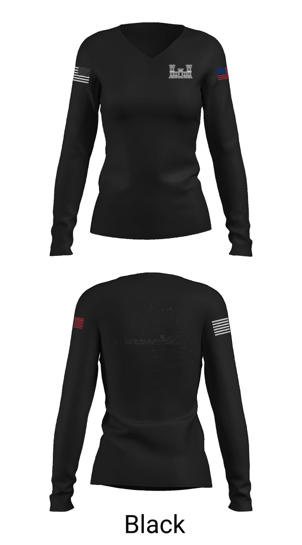 Womens Long Sleeve Vneck Shirt, A co 229th Heavy, , Teamtime, Team time, sublimation, custom sports apparel, team uniforms, spirit wear, spiritwear, sports uniforms, custom shirts, team store, custom team store, fundraiser sports, apparel fundraiser
