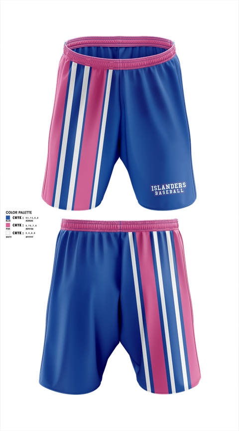 Athletic Shorts With Pockets, Islanders, Baseball, Teamtime, Team time, sublimation, custom sports apparel, team uniforms, spirit wear, spiritwear, sports uniforms, custom shirts, team store, custom team store, fundraiser sports, apparel fundraiser
