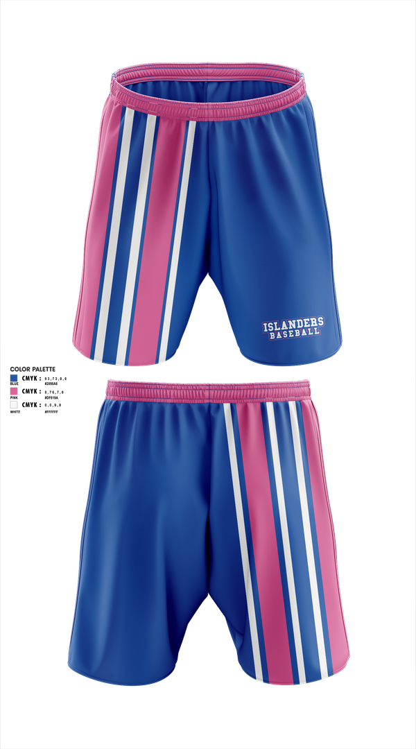 Athletic Shorts With Pockets, Islanders, Baseball, Teamtime, Team time, sublimation, custom sports apparel, team uniforms, spirit wear, spiritwear, sports uniforms, custom shirts, team store, custom team store, fundraiser sports, apparel fundraiser