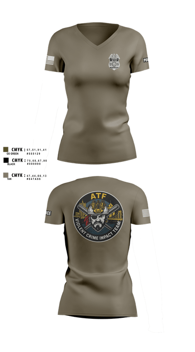 ATF 41951708 Women's Short Sleeve V-neck Shirt - 4