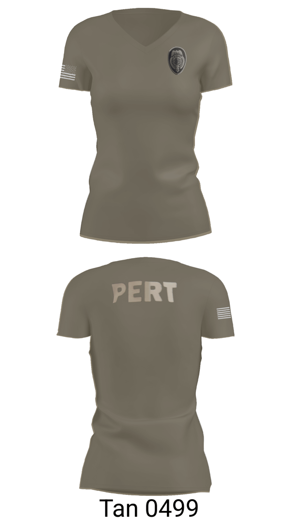 Womens Short Sleeve Vneck Shirt, Prison Emergency Response Team, Police, Teamtime, Team time, sublimation, custom sports apparel, team uniforms, spirit wear, spiritwear, sports uniforms, custom shirts, team store, custom team store, fundraiser sports, apparel fundraiser