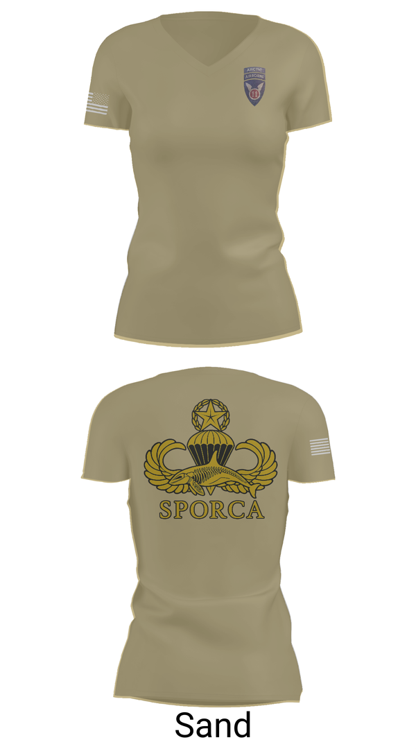 Womens Short Sleeve Vneck Shirt, HHC, 725th BSB, 2/11 ABN, , Teamtime, Team time, sublimation, custom sports apparel, team uniforms, spirit wear, spiritwear, sports uniforms, custom shirts, team store, custom team store, fundraiser sports, apparel fundraiser