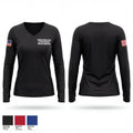 Indiana University of Pennsylvania Warrior Battalion 50902716 Women's Long Sleeve V-neck Shirt - 1