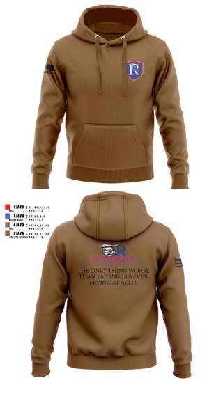 Hoodie, RICS Raiders, Army, Teamtime, Team time, sublimation, custom sports apparel, team uniforms, spirit wear, spiritwear, sports uniforms, custom shirts, team store, custom team store, fundraiser sports, apparel fundraiser