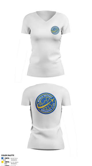 Womens Short Sleeve Vneck Shirt, World Record Breakers Club, Spirit Store, Teamtime, Team time, sublimation, custom sports apparel, team uniforms, spirit wear, spiritwear, sports uniforms, custom shirts, team store, custom team store, fundraiser sports, apparel fundraiser