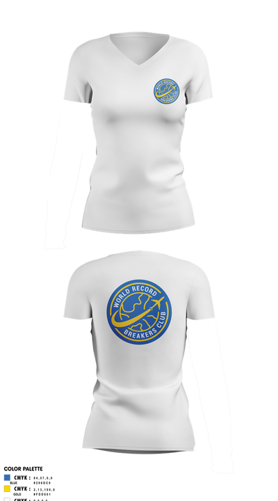World Record Breakers Club 55012769 Women's Short Sleeve V-neck Shirt - 1
