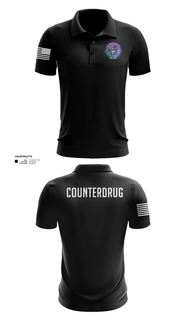Short Sleeve Performance Polo, New York Counterdrug Task Force, Police, Teamtime, Team time, sublimation, custom sports apparel, team uniforms, spirit wear, spiritwear, sports uniforms, custom shirts, team store, custom team store, fundraiser sports, apparel fundraiser