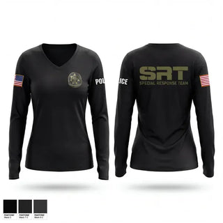 Womens Long Sleeve Vneck Shirt, Chicago Heights Community Response Team, Police, Teamtime, Team time, sublimation, custom sports apparel, team uniforms, spirit wear, spiritwear, sports uniforms, custom shirts, team store, custom team store, fundraiser sports, apparel fundraiser