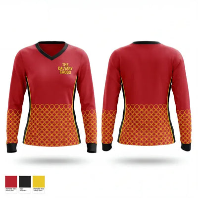 The Calvary Cross 43084817 Women's Long Sleeve V-neck Shirt - 1