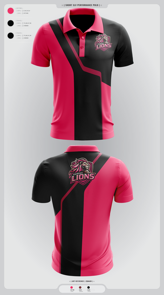Short Sleeve Performance Polo, Fairfax Lions, Men's Soccer, Teamtime, Team time, sublimation, custom sports apparel, team uniforms, spirit wear, spiritwear, sports uniforms, custom shirts, team store, custom team store, fundraiser sports, apparel fundraiser