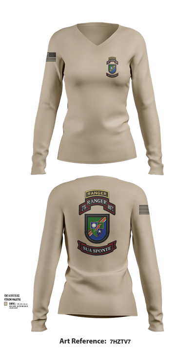 3rd/75th Ranger Regiment 63467571 Women's Long Sleeve V-neck Shirt - 101