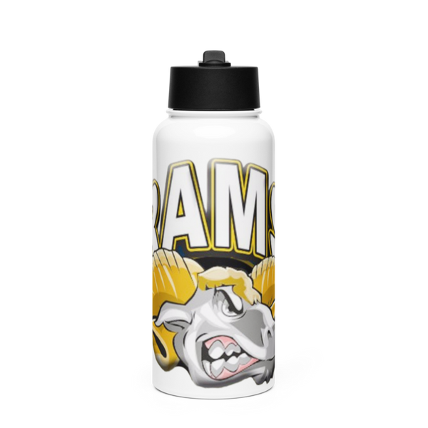 Brogden Rams 7424037 Stainless Steel Water Bottle with a Straw Lid