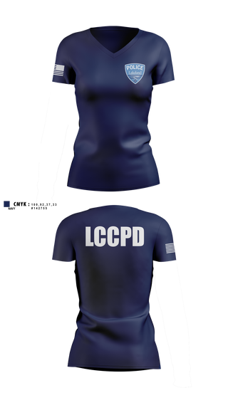 Womens Short Sleeve Vneck Shirt, Lakeland Community College Police Department, Police, Teamtime, Team time, sublimation, custom sports apparel, team uniforms, spirit wear, spiritwear, sports uniforms, custom shirts, team store, custom team store, fundraiser sports, apparel fundraiser