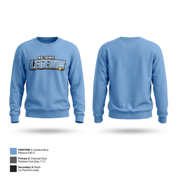 Crew Neck Sweatshirt, EC Ohio Legends, Softball, Teamtime, Team time, sublimation, custom sports apparel, team uniforms, spirit wear, spiritwear, sports uniforms, custom shirts, team store, custom team store, fundraiser sports, apparel fundraiser