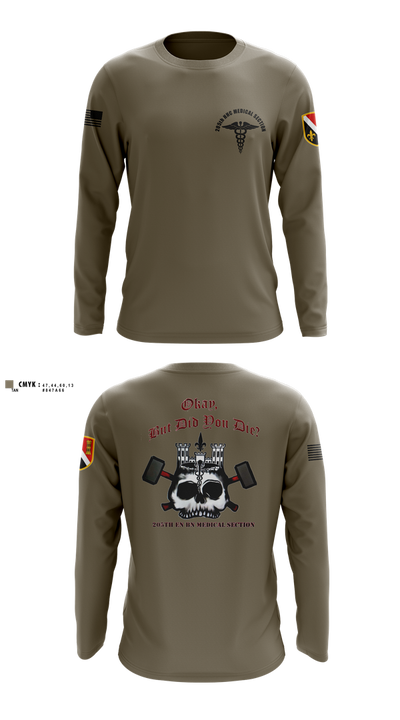 205th HHC MEDICAL SECTION 83176220 Long Sleeve Performance Shirt 2