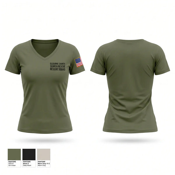 Womens Short Sleeve Vneck Shirt, Cleburne County Search & Rescue Rescue Squad, EMS/EMT, Teamtime, Team time, sublimation, custom sports apparel, team uniforms, spirit wear, spiritwear, sports uniforms, custom shirts, team store, custom team store, fundraiser sports, apparel fundraiser