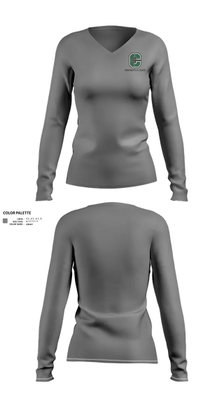 Womens Long Sleeve Vneck Shirt, Coopersville Dance Team, Spirit Store, Teamtime, Team time, sublimation, custom sports apparel, team uniforms, spirit wear, spiritwear, sports uniforms, custom shirts, team store, custom team store, fundraiser sports, apparel fundraiser