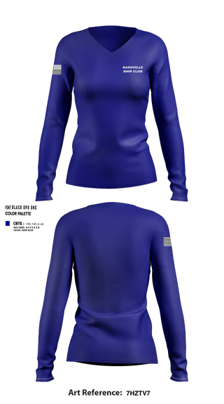 Womens Long Sleeve Vneck Shirt, BMW Club of Nashville, , Teamtime, Team time, sublimation, custom sports apparel, team uniforms, spirit wear, spiritwear, sports uniforms, custom shirts, team store, custom team store, fundraiser sports, apparel fundraiser
