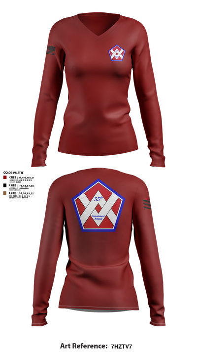 55th Sustainment Brigade 67361333 Women's Long Sleeve V-neck Shirt - 1