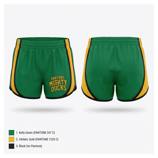 Womens Shorts, Oakland Mighty Ducks, , Teamtime, Team time, sublimation, custom sports apparel, team uniforms, spirit wear, spiritwear, sports uniforms, custom shirts, team store, custom team store, fundraiser sports, apparel fundraiser