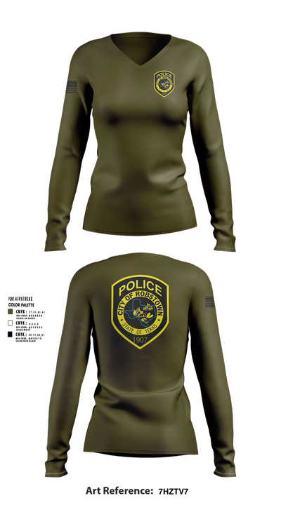 Robstown police department 66460807 Women's Long Sleeve V-neck Shirt - 2