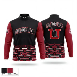Quarter Zip Jacket, Piledriver University, Wrestling, Teamtime, Team time, sublimation, custom sports apparel, team uniforms, spirit wear, spiritwear, sports uniforms, custom shirts, team store, custom team store, fundraiser sports, apparel fundraiser