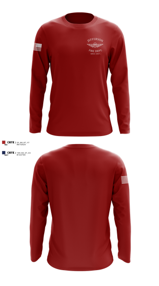 Long Sleeve Performance Shirt, Jefferson vol Fire Dept, Fire Department, Teamtime, Team time, sublimation, custom sports apparel, team uniforms, spirit wear, spiritwear, sports uniforms, custom shirts, team store, custom team store, fundraiser sports, apparel fundraiser