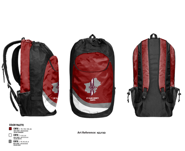 Gear Bag, St Clair County Saints, , Teamtime, Team time, sublimation, custom sports apparel, team uniforms, spirit wear, spiritwear, sports uniforms, custom shirts, team store, custom team store, fundraiser sports, apparel fundraiser