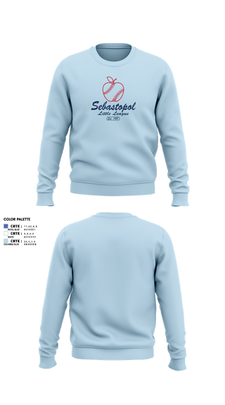 Crew Neck Sweatshirt, Sebastopol Little League, Baseball, Teamtime, Team time, sublimation, custom sports apparel, team uniforms, spirit wear, spiritwear, sports uniforms, custom shirts, team store, custom team store, fundraiser sports, apparel fundraiser
