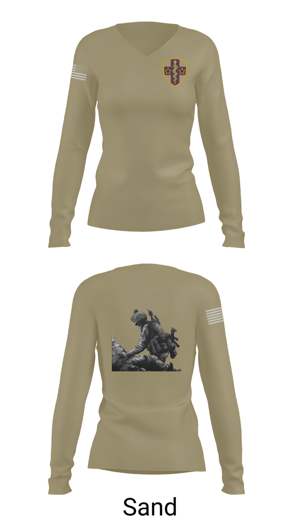 Womens Long Sleeve Vneck Shirt, 7455th MORU, , Teamtime, Team time, sublimation, custom sports apparel, team uniforms, spirit wear, spiritwear, sports uniforms, custom shirts, team store, custom team store, fundraiser sports, apparel fundraiser