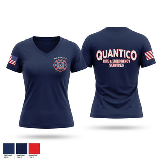 Womens Short Sleeve Vneck Shirt, Quantico Fire and Emergency Services, Fire Department, Teamtime, Team time, sublimation, custom sports apparel, team uniforms, spirit wear, spiritwear, sports uniforms, custom shirts, team store, custom team store, fundraiser sports, apparel fundraiser
