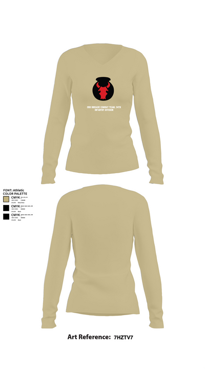 2nd Brigade Combat Team, 34th Infantry Division 70641214 Women's Long Sleeve V-neck Shirt - 78