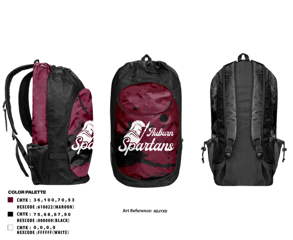 Gear Bag, Auburn Spartans, , Teamtime, Team time, sublimation, custom sports apparel, team uniforms, spirit wear, spiritwear, sports uniforms, custom shirts, team store, custom team store, fundraiser sports, apparel fundraiser