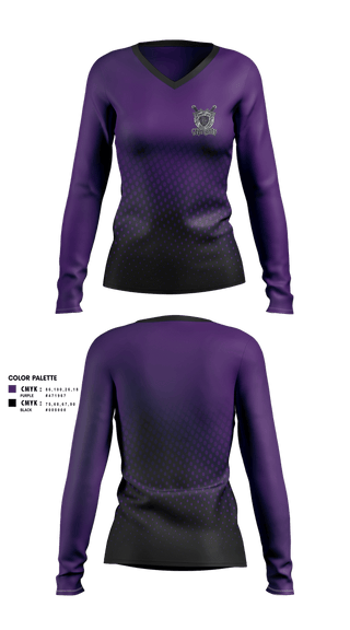 Womens Long Sleeve Vneck Shirt, OC knights Castillo, Softball, Teamtime, Team time, sublimation, custom sports apparel, team uniforms, spirit wear, spiritwear, sports uniforms, custom shirts, team store, custom team store, fundraiser sports, apparel fundraiser