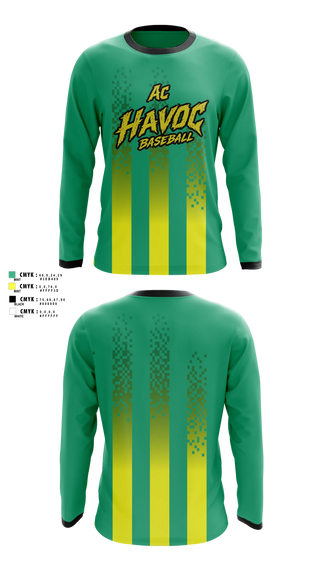 Long Sleeve Performance Shirt, AC Havoc, Baseball, Teamtime, Team time, sublimation, custom sports apparel, team uniforms, spirit wear, spiritwear, sports uniforms, custom shirts, team store, custom team store, fundraiser sports, apparel fundraiser
