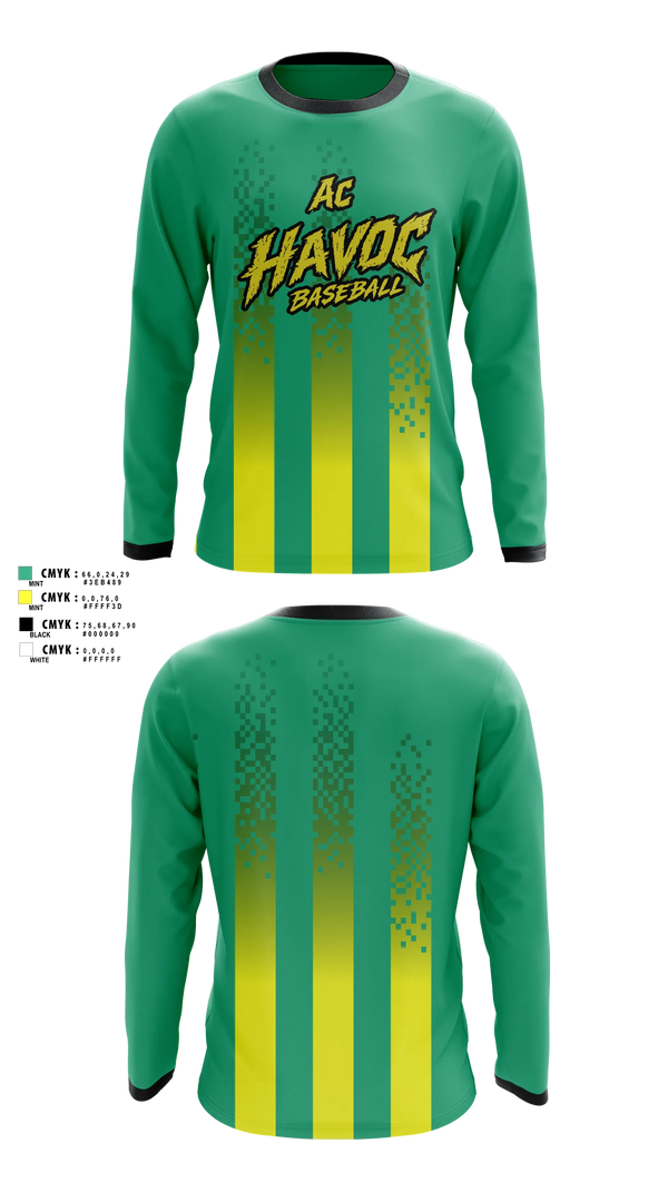 Long Sleeve Performance Shirt, AC Havoc, Baseball, Teamtime, Team time, sublimation, custom sports apparel, team uniforms, spirit wear, spiritwear, sports uniforms, custom shirts, team store, custom team store, fundraiser sports, apparel fundraiser