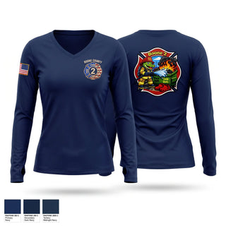 Womens Long Sleeve Vneck Shirt, Boone 2, Fire Department, Teamtime, Team time, sublimation, custom sports apparel, team uniforms, spirit wear, spiritwear, sports uniforms, custom shirts, team store, custom team store, fundraiser sports, apparel fundraiser