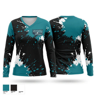 Womens Long Sleeve Vneck Shirt, Webster/Siren Storm, Softball, Teamtime, Team time, sublimation, custom sports apparel, team uniforms, spirit wear, spiritwear, sports uniforms, custom shirts, team store, custom team store, fundraiser sports, apparel fundraiser