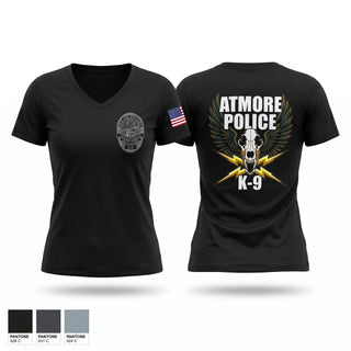 Womens Short Sleeve Vneck Shirt, Atmore PD, Police, Teamtime, Team time, sublimation, custom sports apparel, team uniforms, spirit wear, spiritwear, sports uniforms, custom shirts, team store, custom team store, fundraiser sports, apparel fundraiser