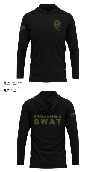 Long Sleeve Hooded Sun Shirt, Springfield Ohio SWAT, Police, Teamtime, Team time, sublimation, custom sports apparel, team uniforms, spirit wear, spiritwear, sports uniforms, custom shirts, team store, custom team store, fundraiser sports, apparel fundraiser