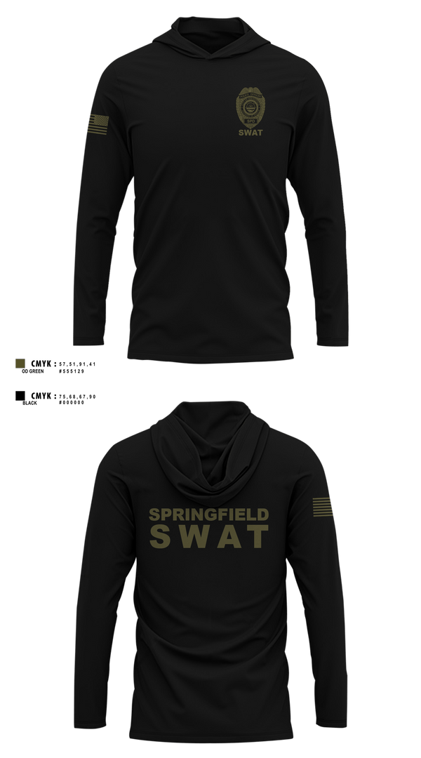 Long Sleeve Hooded Sun Shirt, Springfield Ohio SWAT, Police, Teamtime, Team time, sublimation, custom sports apparel, team uniforms, spirit wear, spiritwear, sports uniforms, custom shirts, team store, custom team store, fundraiser sports, apparel fundraiser