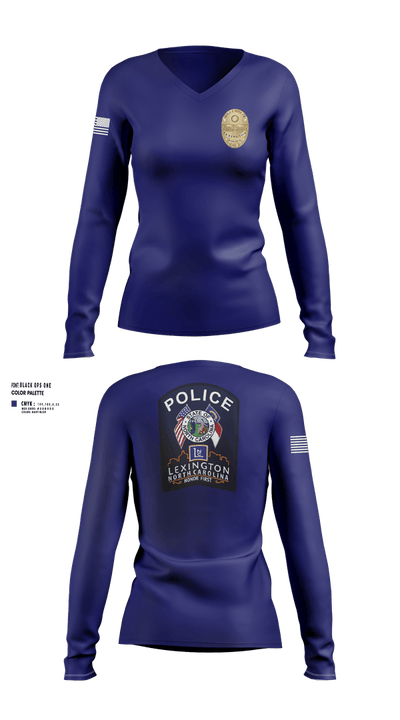 Lexington Police Department 67013531 Women's Long Sleeve V-neck Shirt - 100