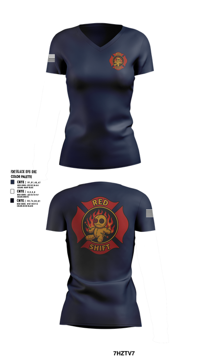 City of Lake Geneva Fire Department 76395935 Women's Short Sleeve V-neck Shirt - 101